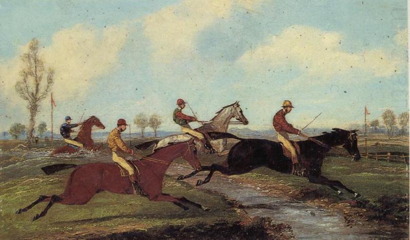 Henry Alken Jnr Over the Water,Past a Marker over the Ditch china oil painting image